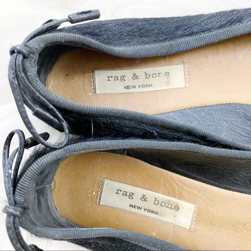 Rag & Bone Black Calf Hair Ballet Flats - Picture 6 of 9
